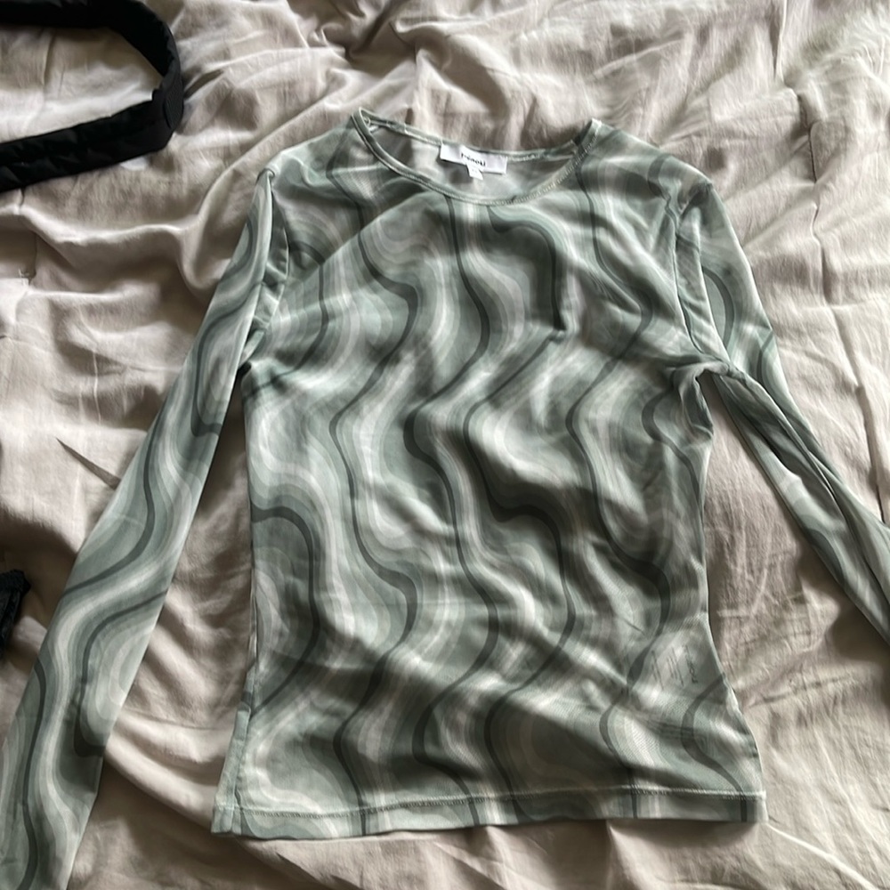 Miaou sheer green top. XS